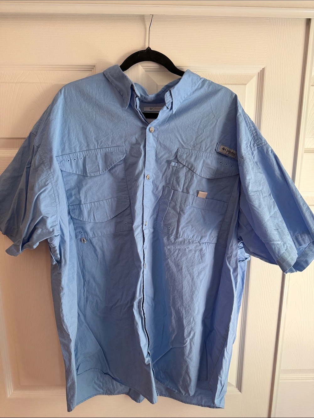 Columbia PFG Men’s XXL Blue Vented Fishing Shirt Performance Short Sleeve
